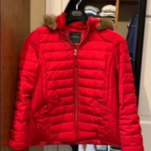 Talbots red winter coat with hood